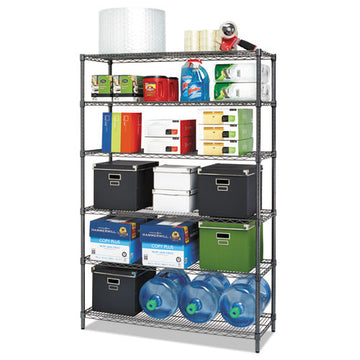 Alera® Nsf Certified 6-shelf Wire Shelving Kit, 48w X 18d X 72h, Black Anthracite freeshipping - TVN Wholesale